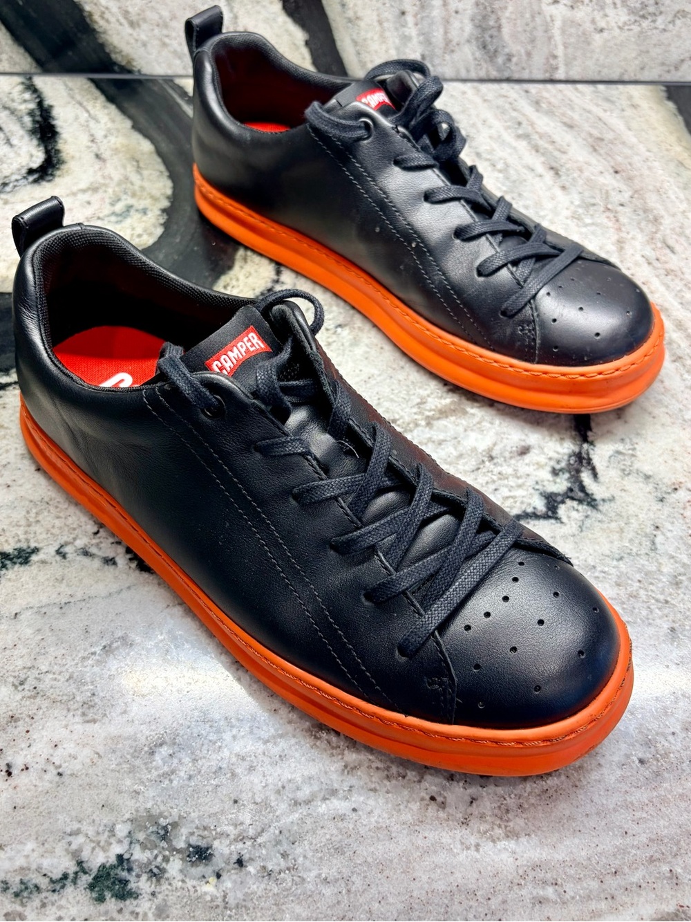 Camper Runner Leather Sneakers Black / Orange Men’s EU 42 US 9 Style K100226-141